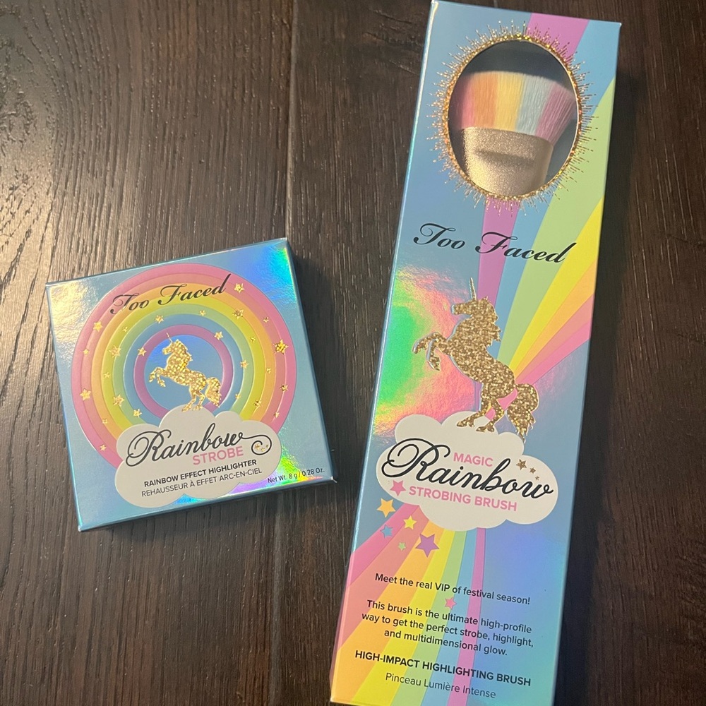 Too Faced Magic Rainbow Strobing Highlighter & Brush Set